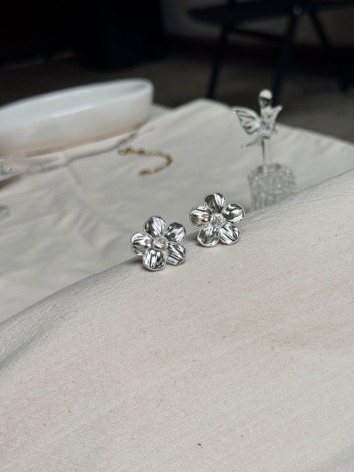 Aretes Flor Chunky