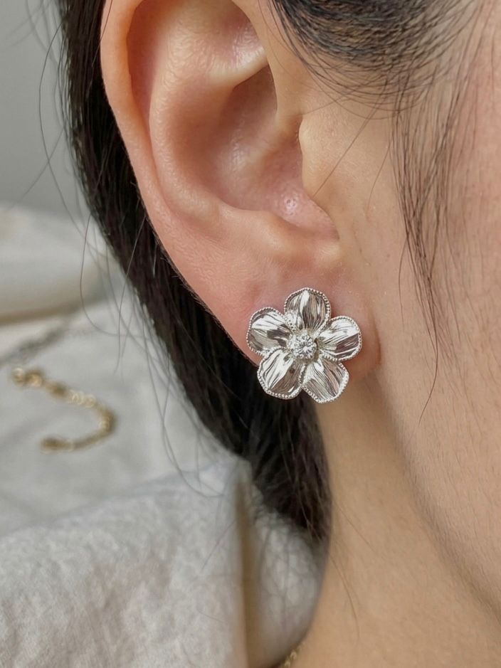 Aretes Flor Chunky